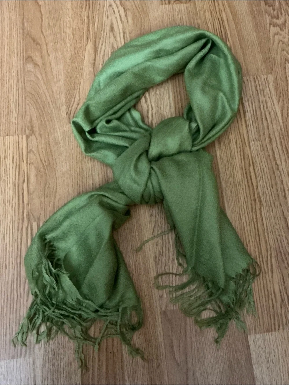 Women’s Pashmina Spring Green Scarf- Pashmina and Silk- Soft and Silky